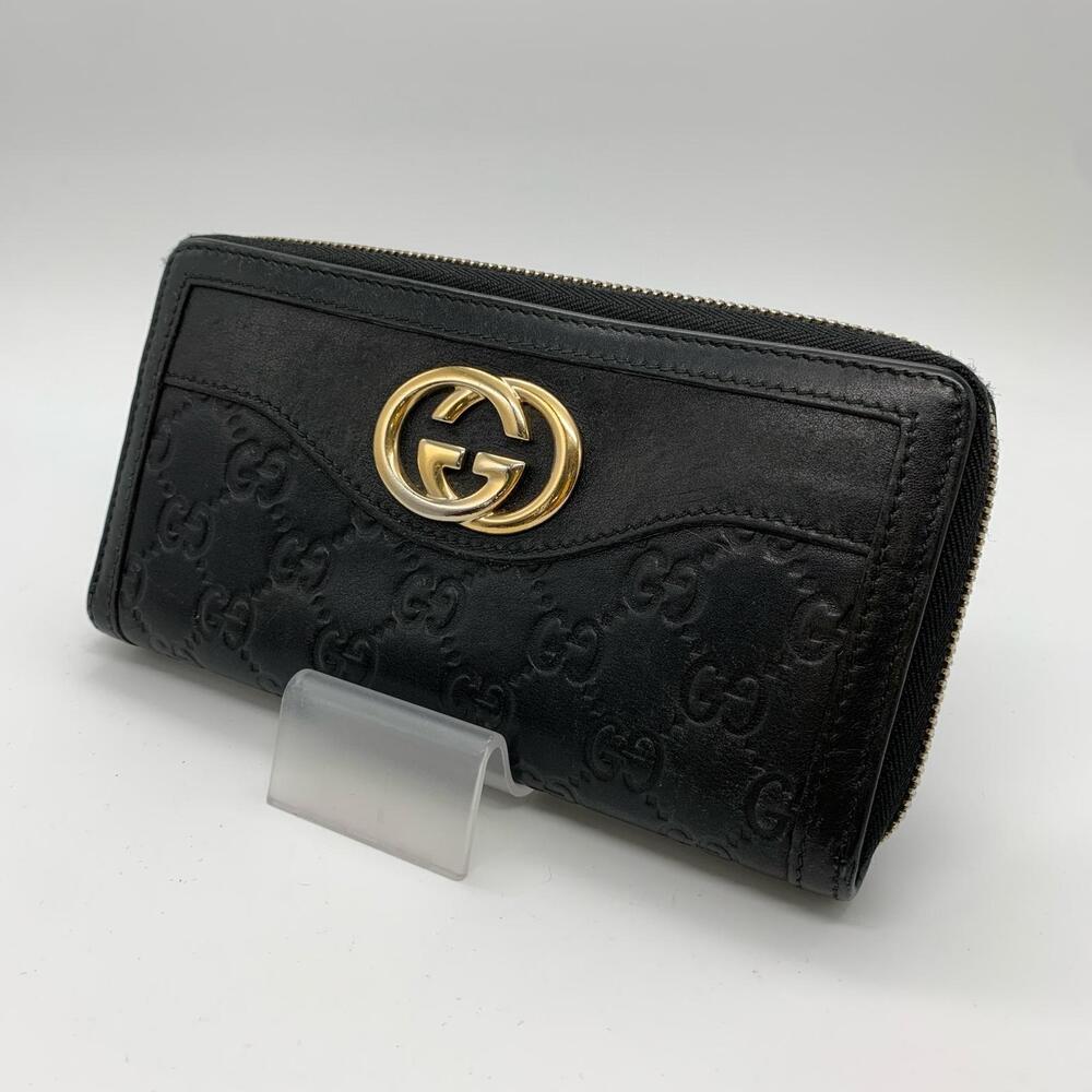 Gucci Guccissima Long Wallet Leather Black